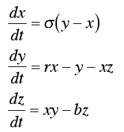 Equações atrator de Lorenz